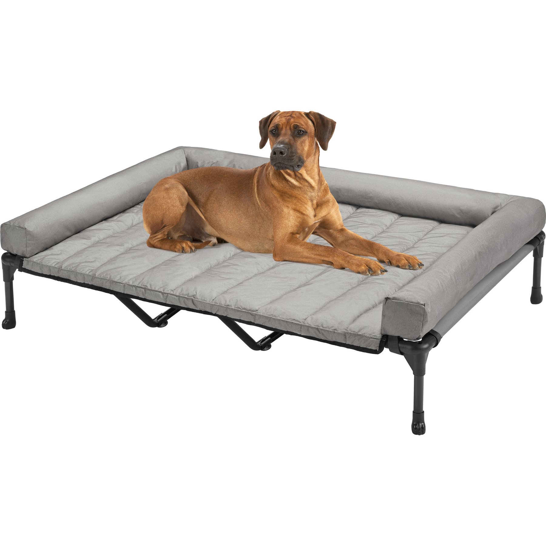Veehoo Elevated Dog Bed with Bolster Mat, Sky Grey, XX-Large