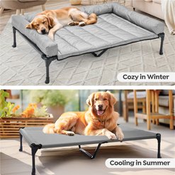 Veehoo Elevated Dog Bed with Bolster Mat, Sky Grey, XX-Large slide 2 of 7