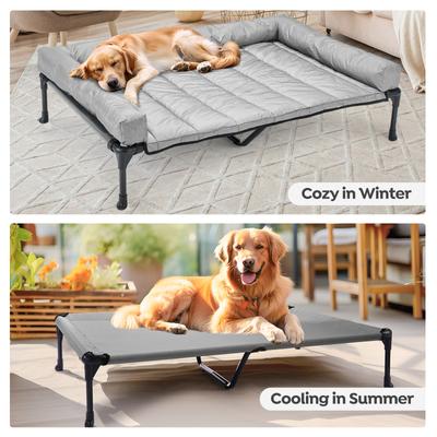 Show full view: Veehoo Elevated Dog Bed with Bolster Mat, Sky Grey, XX-Large slide 6 of 9