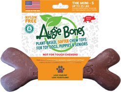 Augie Bones Mini Softer Bacon Plant Based Puppy & Senior Dog Chew Toy, Brick Red, 6.5-in, 1 count