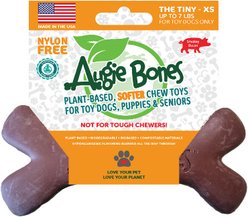 Augie Bones Tiny Bacon Softer Dog Chew Toy, Brick Red, 4.5-in, 1 count