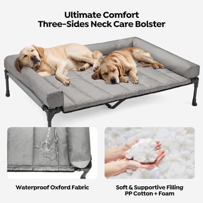Show full view: Veehoo Elevated Dog Bed with Bolster Mat, Sky Grey, XX-Large slide 5 of 9