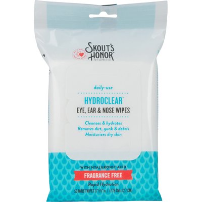 Skout's Honor Skout's Honor HydroClear Eye, Ear & Nose Dog & Cat Grooming Wipes, 50 count