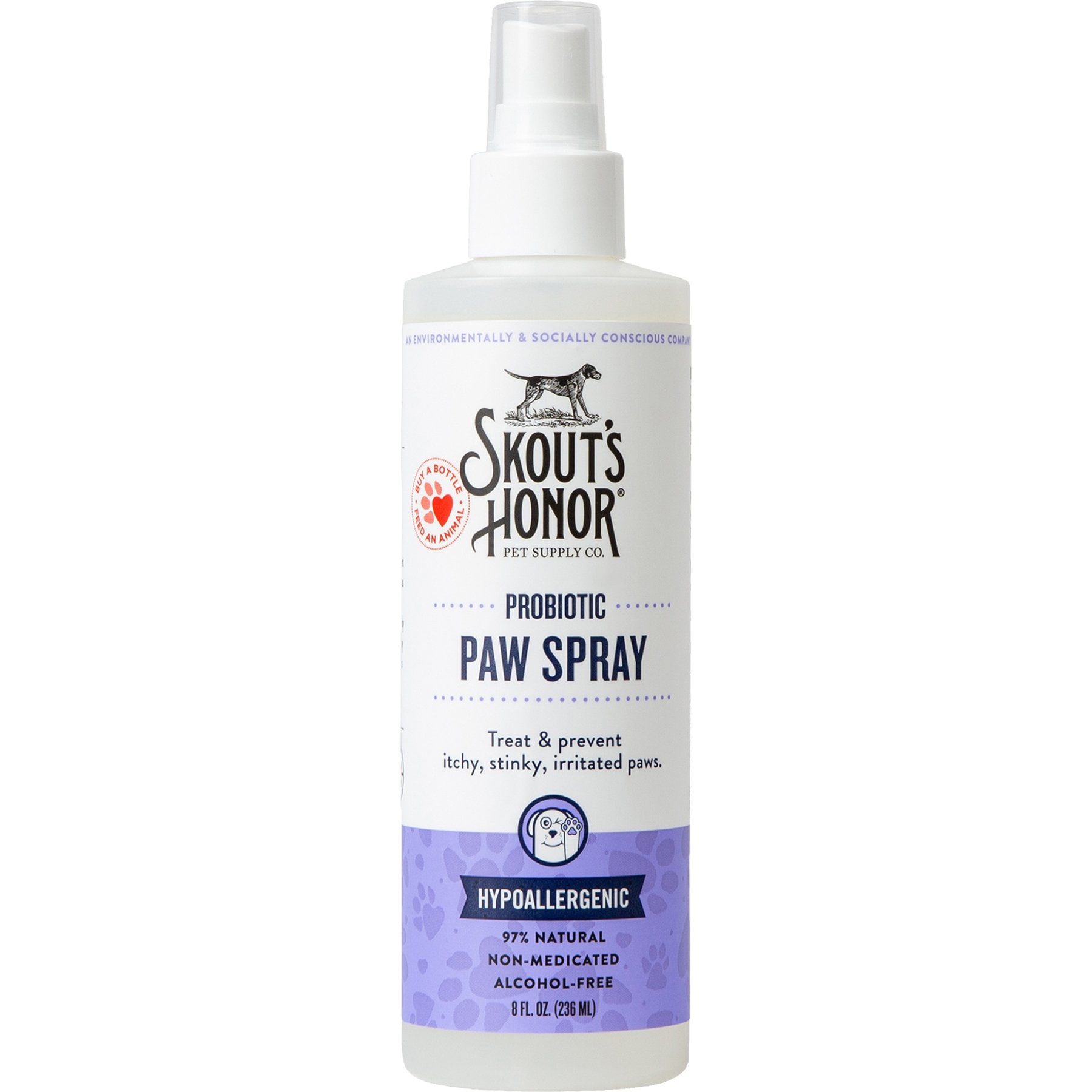 Skout's Honor Probiotic Dog & Cat Paw Spray, 8-fl oz bottle