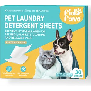 Fido Fave Pet Laundry Detergent Sheets Odor Remover, 30 count