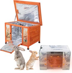 Coziwow Outdoor Heated Indoor Small Pet House, 25-in, Orange with Pattern