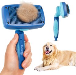 American Kennel Club Self-Cleaning Deshedding Dog & Cat Slicker Brush Grooming Tool