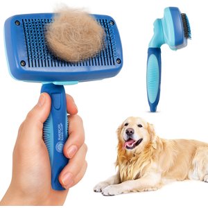 American Kennel Club Self-Cleaning Deshedding Dog & Cat Slicker Brush Grooming Tool
