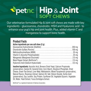 petnc Hip & Joint Soft Chews Joint Supplement for Dogs, 90 count
