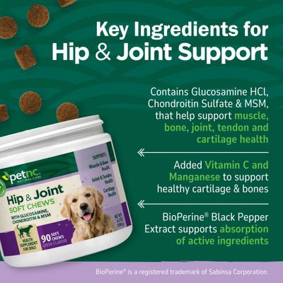 Show full view: petnc Hip & Joint Soft Chews Joint Supplement for Dogs, 90 count slide 4 of 11