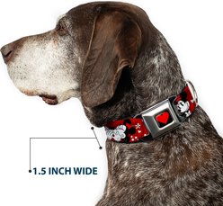 Buckle-Down Disney Mickey Minnie Hugs Kisses Poses Dog Collar, Large: 15 to 24-in neck, 1-in wide slide 2 of 8