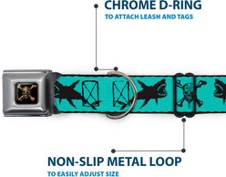 Buckle-Down Disney Pirates Skull Crossbones Sharks Dog Collar, Large: 15 to 24-in neck, 1-in wide slide 2 of 8