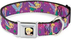 Buckle-Down Disney Tinker Bell Poses Flowers Stars Skull Dog Collar, Medium: 11 to 16.5-in neck, 1-in wide