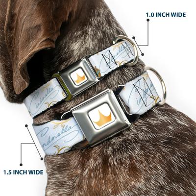 Show full view: Buckle-Down Disney Cinderella Pumpkin Coach & Mice Pose Dog Collar, Medium: 11 to 16.5-in neck, 1-in wide slide 2 of 8