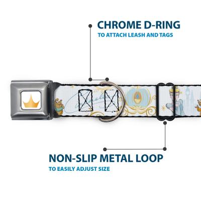 Show full view: Buckle-Down Disney Cinderella Pumpkin Coach & Mice Pose Dog Collar, Medium: 11 to 16.5-in neck, 1-in wide slide 5 of 8