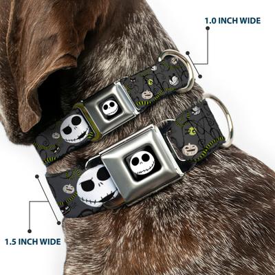 Show full view: Buckle-Down Disney Nightmare Before Christmas Jack Expressions Dog Collar, Large: 20 to 31-in neck, 1.5-in wide slide 2 of 8