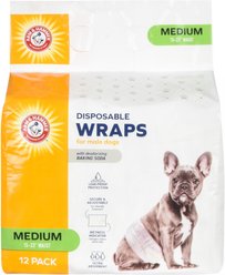 Arm & Hammer Products Core Disposable Male Dog Wraps, Medium: 16.5 to 21-in waist, 12 count