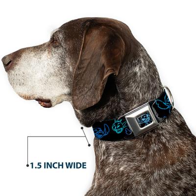 Show full view: Buckle-Down Disney Electric Stitch Poses Dog Collar, Large: 15 to 24-in neck, 1-in wide slide 8 of 9