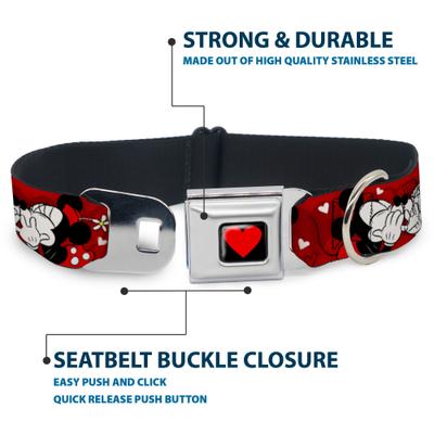 Show full view: Buckle-Down Disney Mickey Minnie Hugs Kisses Poses Dog Collar, Large: 15 to 24-in neck, 1-in wide slide 4 of 8