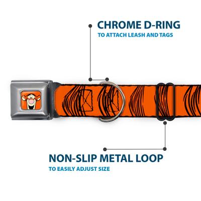 Show full view: Buckle-Down Disney Tigger Stripes Dog Collar, Medium: 16 to 23-in neck, 1.5-in wide slide 5 of 8
