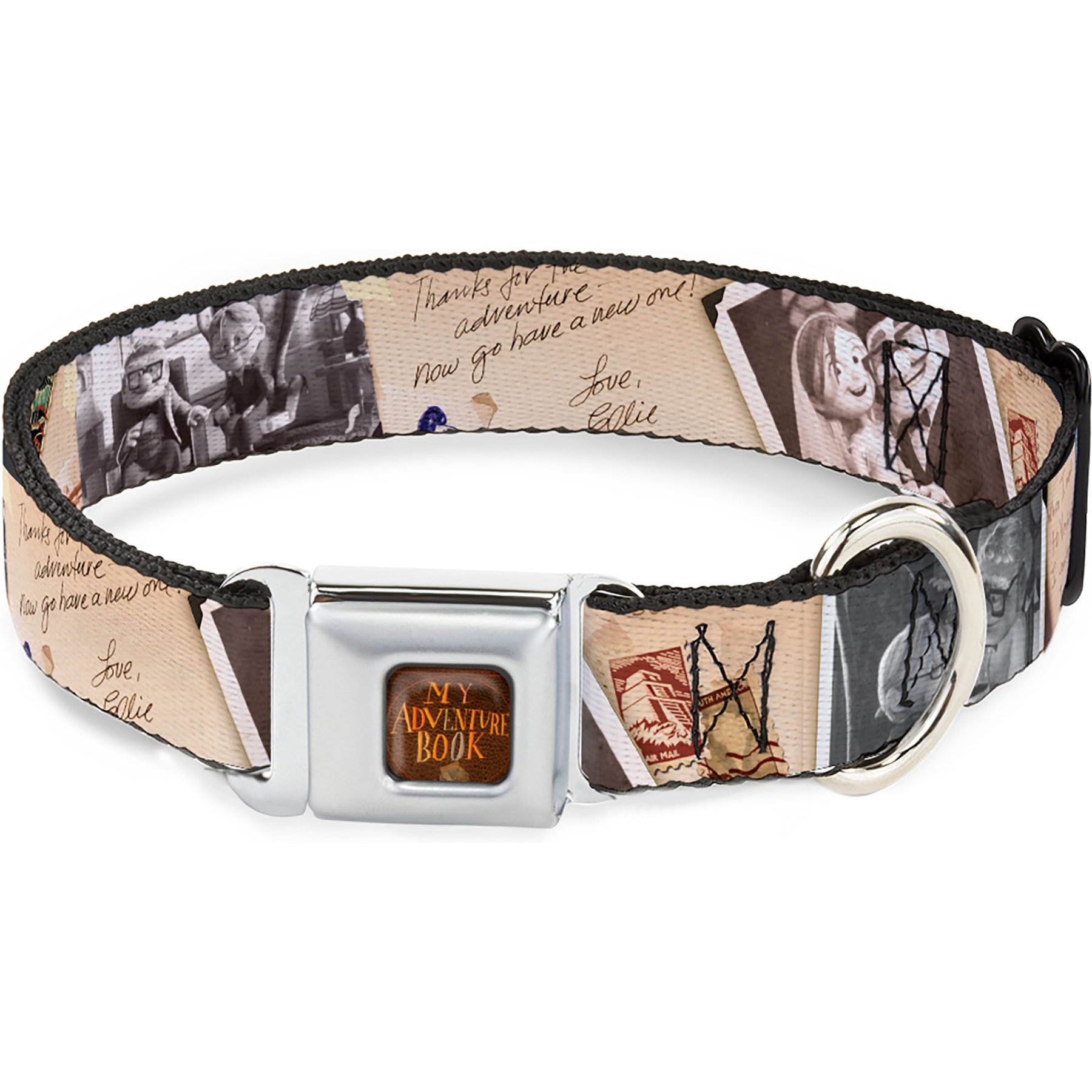 Buckle-Down Disney Up Adventure Book Snapshots Post Cards Dog Collar, Small: 13 to 17-in neck, 1.5-in wide