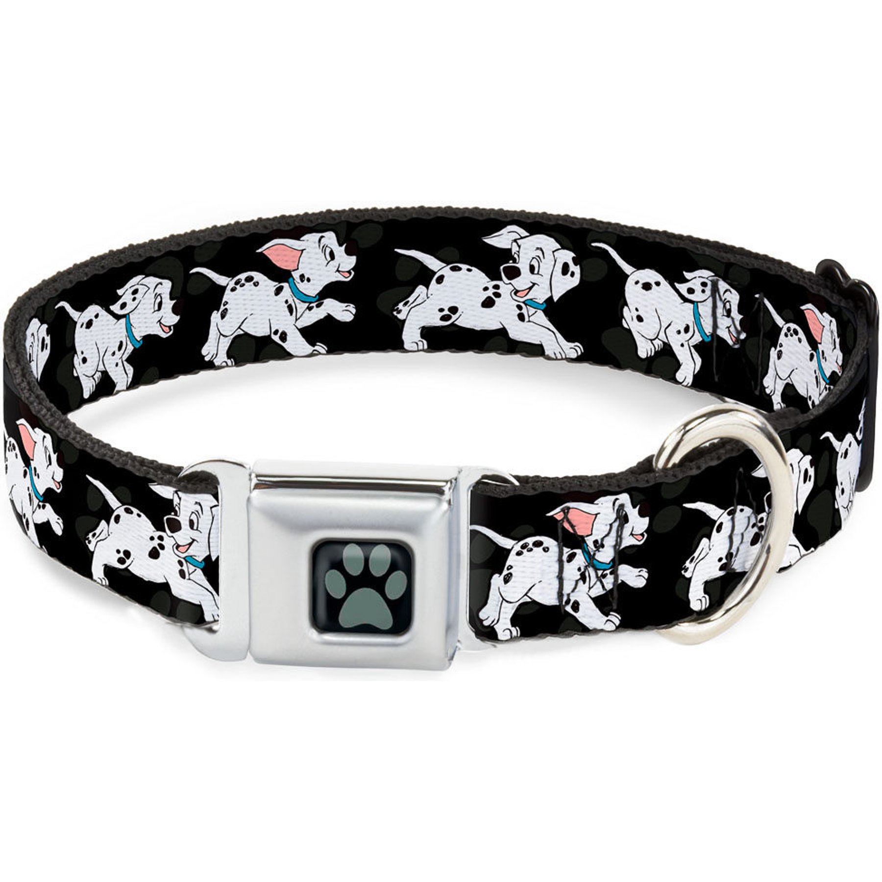 Buckle-Down Disney Dalmatians Running Paws Dog Collar, Large: 15 to 24-in neck, 1-in wide