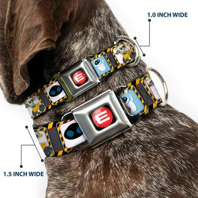 Show full view: Buckle-Down Disney Wall E Eve Pose Face Hazard Blocks Dog Collar, Large: 15 to 24-in neck, 1-in wide slide 2 of 8