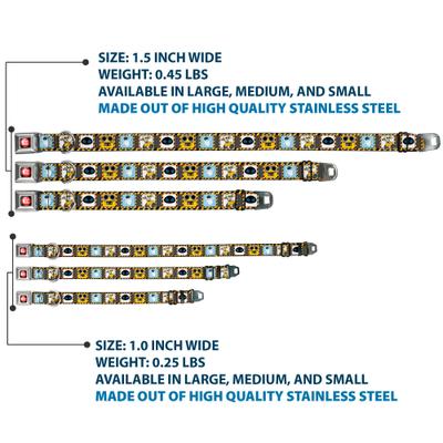 Show full view: Buckle-Down Disney Wall E Eve Pose Face Hazard Blocks Dog Collar, Large: 15 to 24-in neck, 1-in wide slide 3 of 8