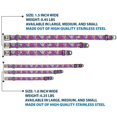 Show full view: Buckle-Down Disney Tinker Bell Poses Flowers Stars Skull Dog Collar, Medium: 11 to 16.5-in neck, 1-in wide slide 3 of 8