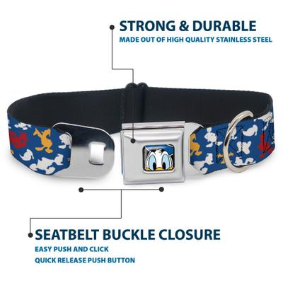 Show full view: Buckle-Down Disney Donald Duck Face Poses Dog Collar, Large: 15 to 24-in neck, 1-in wide slide 4 of 8