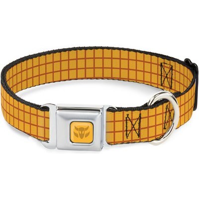 Buckle-Down Buckle-Down Disney Toy Story Woody Bounding Plaid Shirt Dog Collar, Small: 13 to 17-in neck, 1.5-in wide