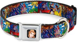 Buckle-Down Disney Beauty & the Beast Stained Glass Scenes Dog Collar, Medium: 11 to 16.5-in neck, 1-in wide