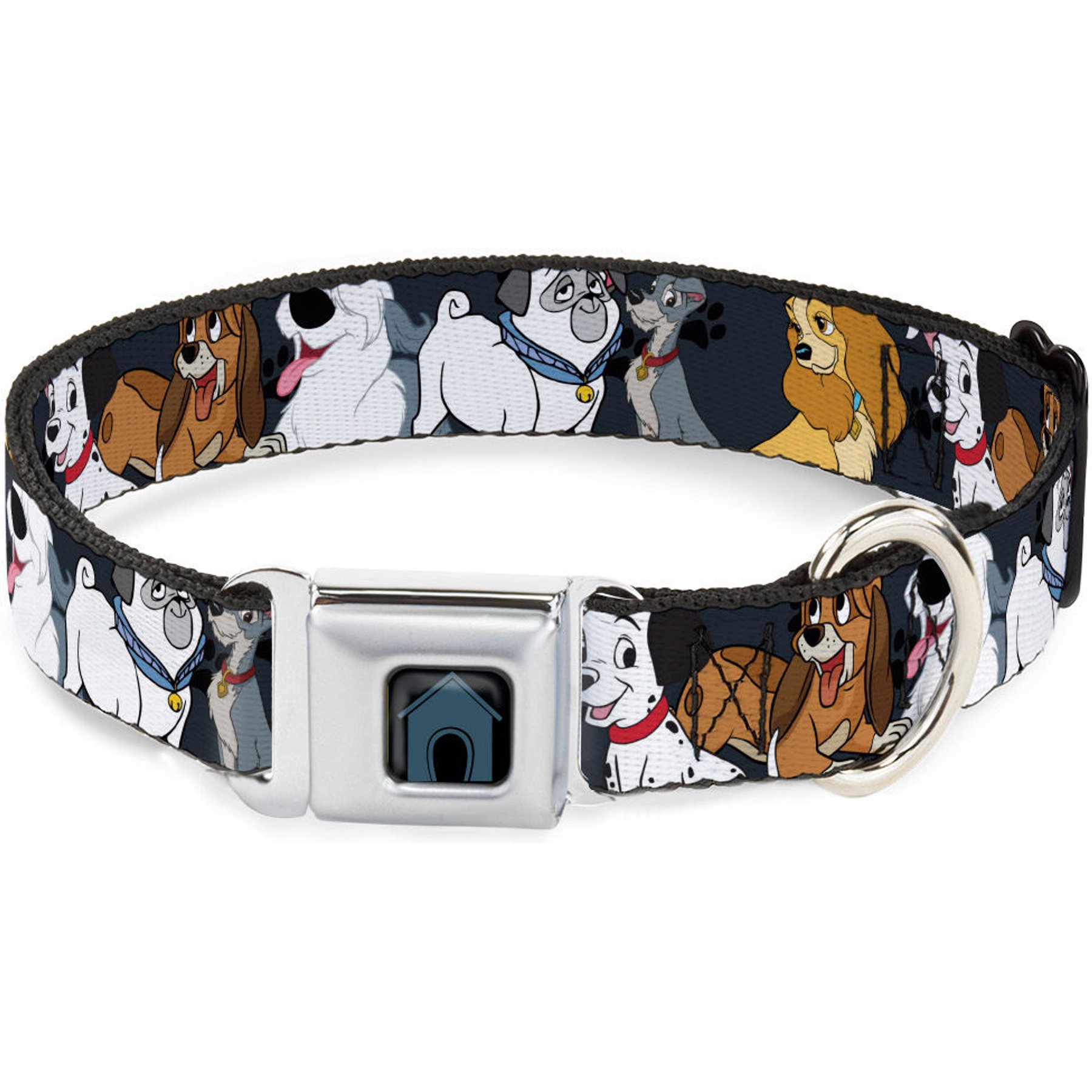Buckle-Down Disney Dogs Group Collage Paws Dog Collar, Medium: 11 to 16.5-in neck, 1-in wide