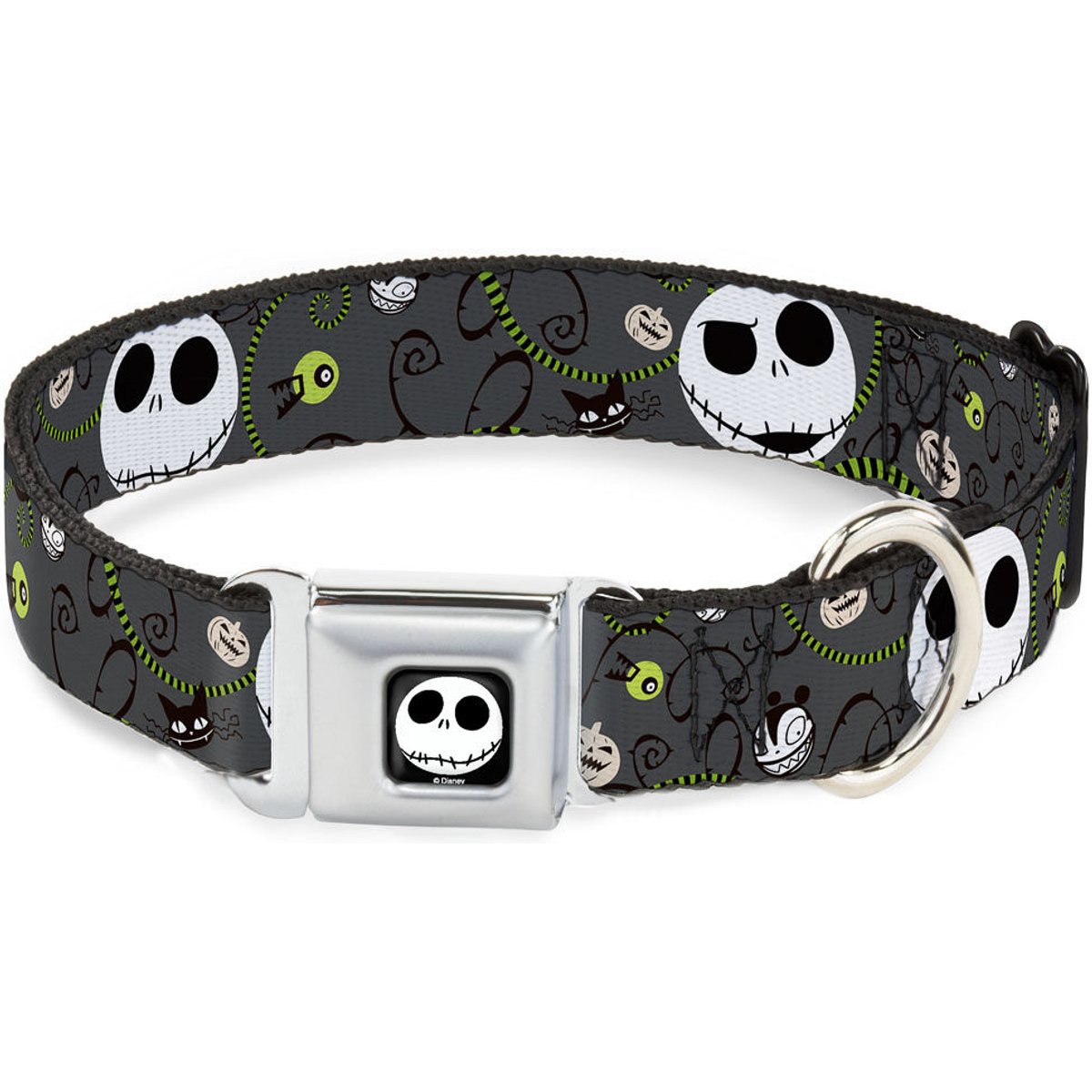 Buckle-Down Disney Nightmare Before Christmas Jack Expressions Dog Collar, Large: 20 to 31-in neck, 1.5-in wide