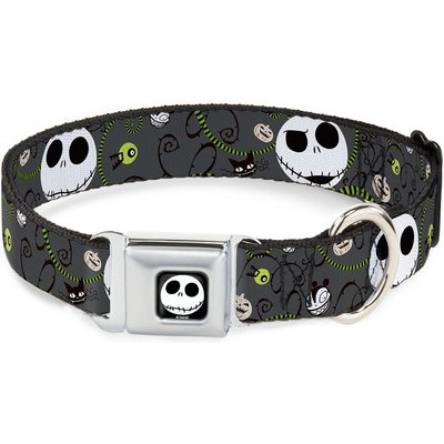 Buckle-Down Buckle-Down Disney Nightmare Before Christmas Jack Expressions Dog Collar, Large: 20 to 31-in neck, 1.5-in wide