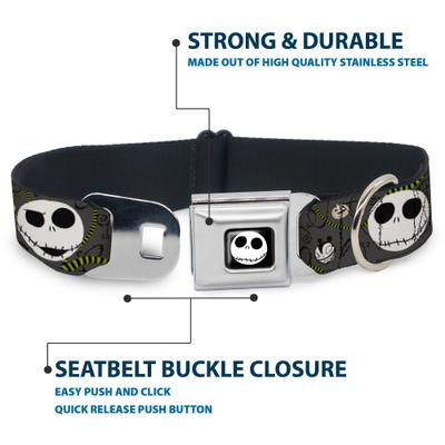 Show full view: Buckle-Down Disney Nightmare Before Christmas Jack Expressions Dog Collar, Large: 20 to 31-in neck, 1.5-in wide slide 4 of 8