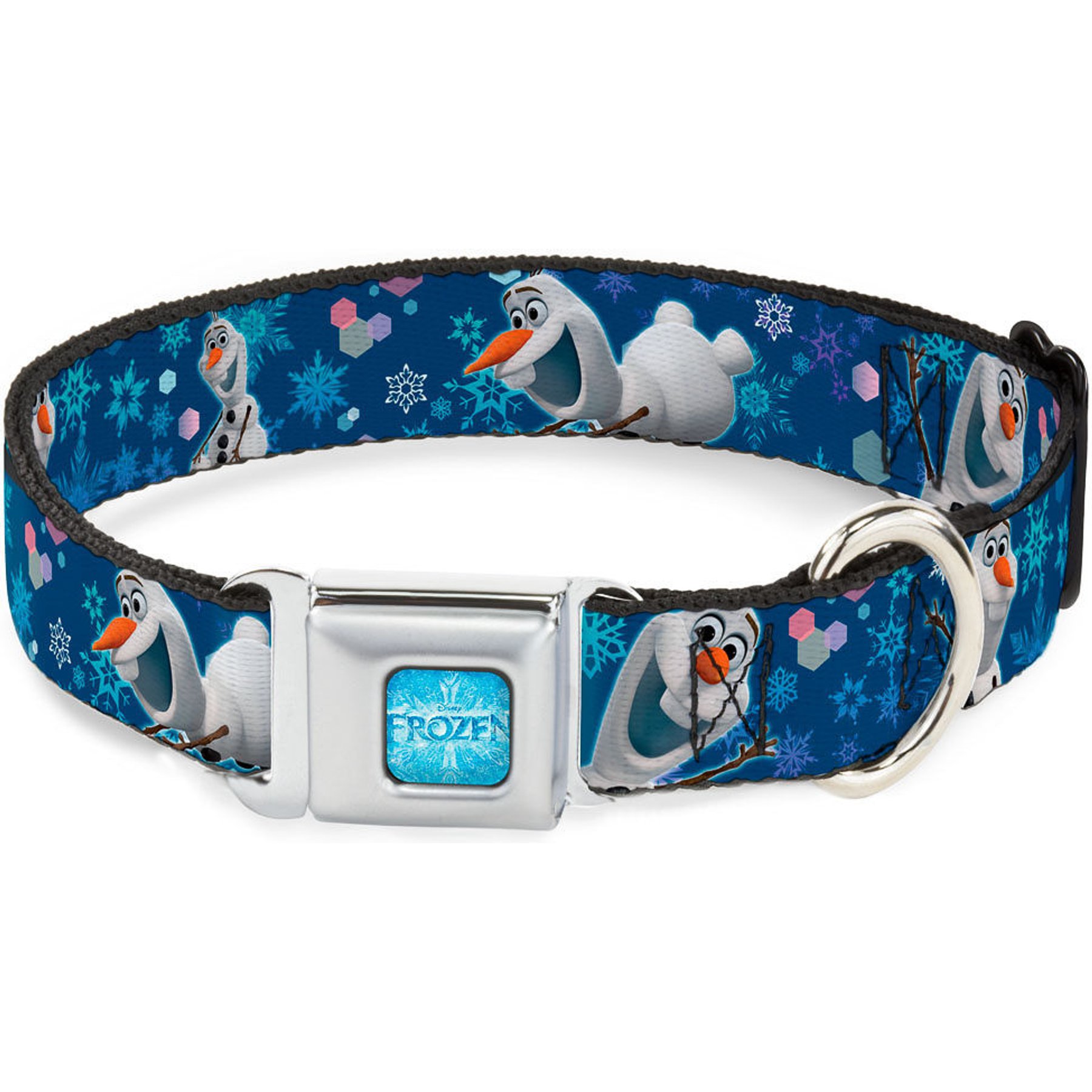 Buckle-Down Disney Frozen Olaf Poses Snowflakes Dog Collar, Medium: 16 to 23-in neck, 1.5-in wide