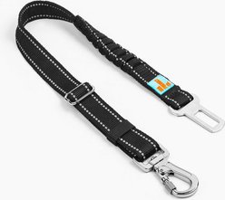 Dog Friendly Co. Adjustable Anti-Shock Bungee Dog Seat Belt, Black