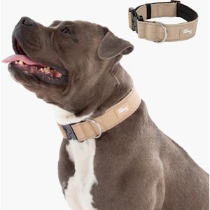 Dog Friendly Co. Comfortable & Secure with Quick Release Clip Buckle Reflective Tactical Dog Collar Black, Premium Brown, Medium