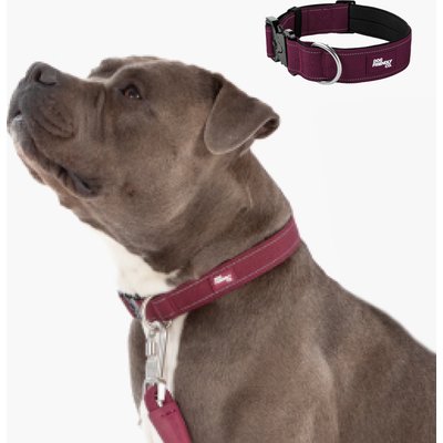 Dog Friendly Co. Dog Friendly Co. Comfortable & Secure with Quick Release Clip Buckle Reflective Tactical Dog Collar Black, Premium Burgundy, Small
