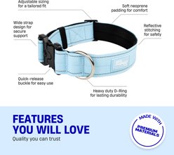 Dog Friendly Co. Comfortable & Secure with Quick Release Clip Buckle Reflective Tactical Dog Collar Black, Sky Blue, Large/X-Large slide 2 of 7