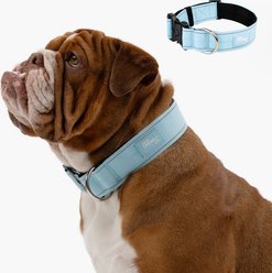 Dog Friendly Co. Comfortable & Secure with Quick Release Clip Buckle Reflective Tactical Dog Collar Black, Sky Blue, Medium