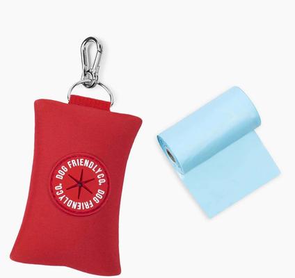Show full view: Dog Friendly Co. Neoprene Fabric Poop Bag Holder, Red slide 2 of 6