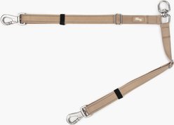 Dog Friendly Co. Tangle Free Reflective Walk Two Dog Leash Splitter, Premium Brown