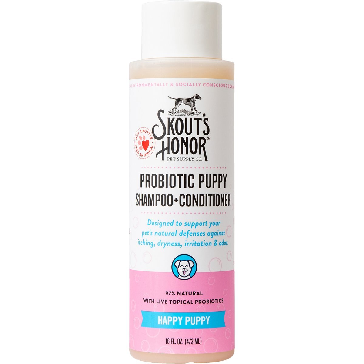 Skout's Honor Happy Puppy Probiotic Cat & Dog Shampoo & Conditioner, 16-fl oz bottle