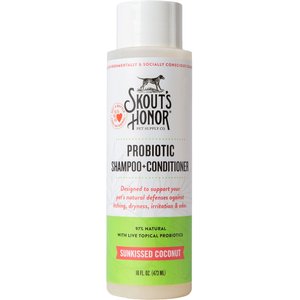 Skout's Honor Natural Probiotic Dog & Cat Shampoo + Conditioner, Sunkissed Coconut Scent, 16-fl oz bottle