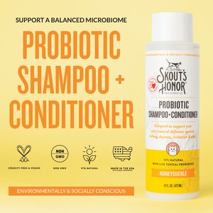 Skout's Honor Probiotic Honeysuckle Cat Shampoo & Conditioner, 16-fl oz bottle