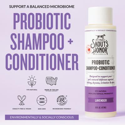 Show full view: Skout's Honor Probiotic Lavender Pet Shampoo & Conditioner, 16-fl oz bottle slide 4 of 12