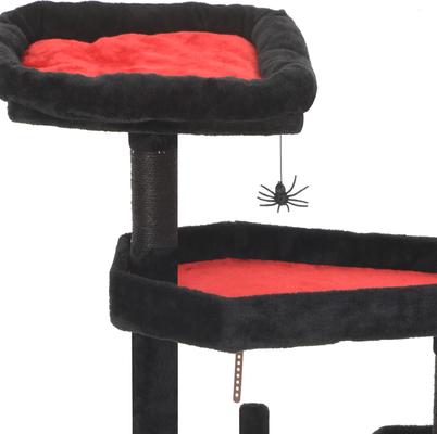 Show full view: Wooflex Gothic Halloween 63-in Plush Cat Tree Tower & Condo, Black/Red slide 7 of 8