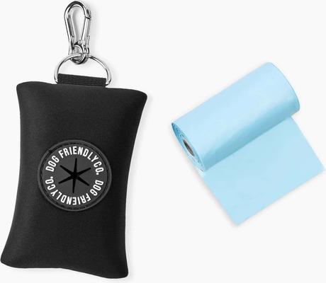 Show full view: Dog Friendly Co. Neoprene Fabric Poop Bag Holder, Black slide 2 of 6